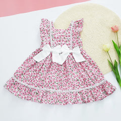Baby Toddler Little Girls Spring Easter Vintage Floral Lace Cotton Woven Dress