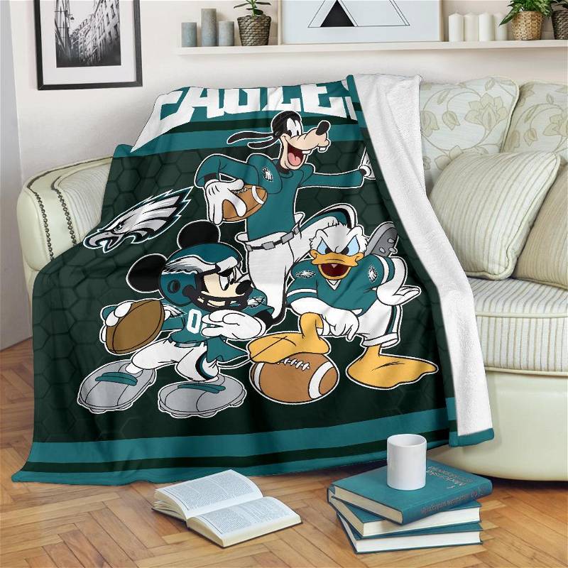 Disney Eagles Team Football Sherpa Blanket Fleece Blanket Gifts for Fans