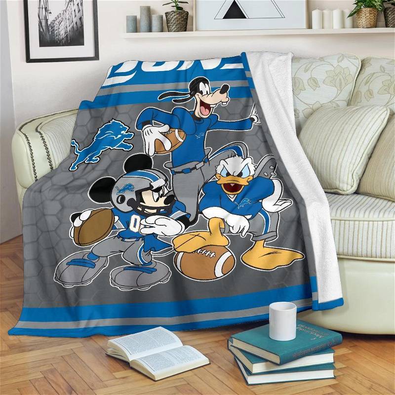 Disney Lions Team Football Sherpa Blanket Fleece Blanket Gifts for Fans