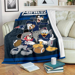 Disney Patriots Team Football Sherpa Blanket Fleece Blanket Gifts for Fans