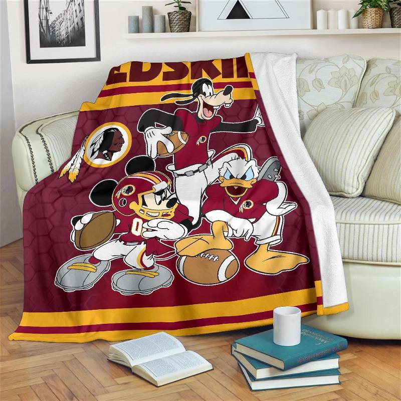 Disney Redskins Team Football Sherpa Blanket Fleece Blanket Gifts for Fans