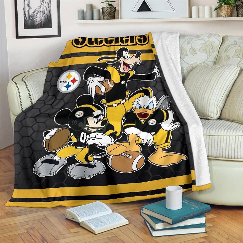Disney Steelers Team Football Sherpa Blanket Fleece Blanket Gifts for Fans