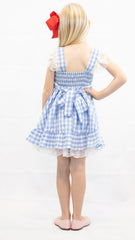 Baby Girls Wizard Of Oz Dorothy Blue Gingham Pinafore Dress - Blue/White - Angeline Kids