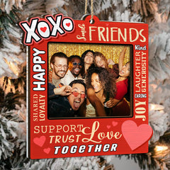 Custom Photo XOXO Friends - Christmas Gift For Besties - Personalized 2-Layered Mix Ornament