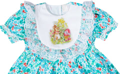 Baby Toddler Little Girls Classic Vintage Easter Bunny Lace Dress - Mint