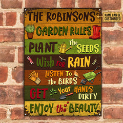 USA MADE Customized Gardening Garden Rules Custom Classic Metal Signs