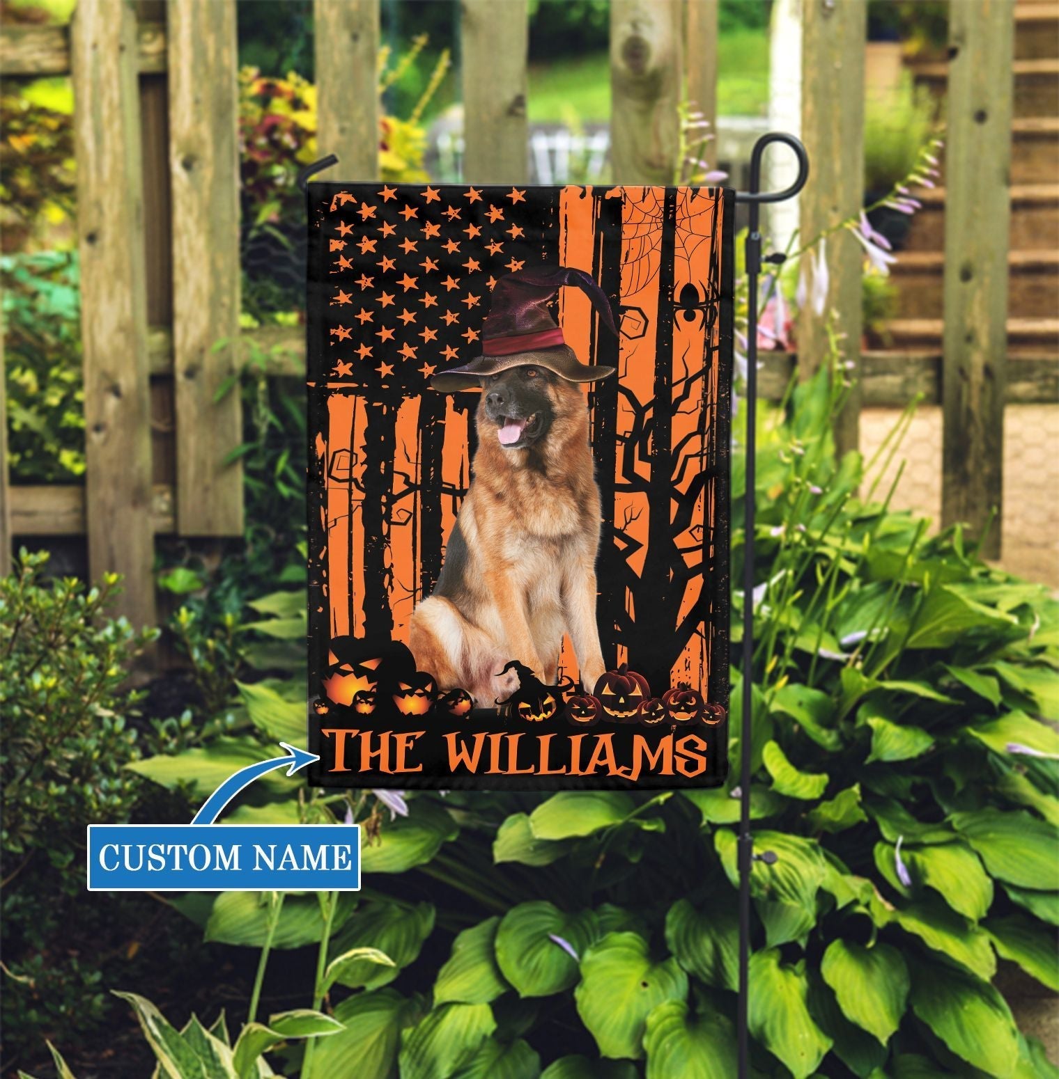 German Shepherd Halloween Personalized Flag – Personalized Dog Garden Flags – Gift For Dog Lovers