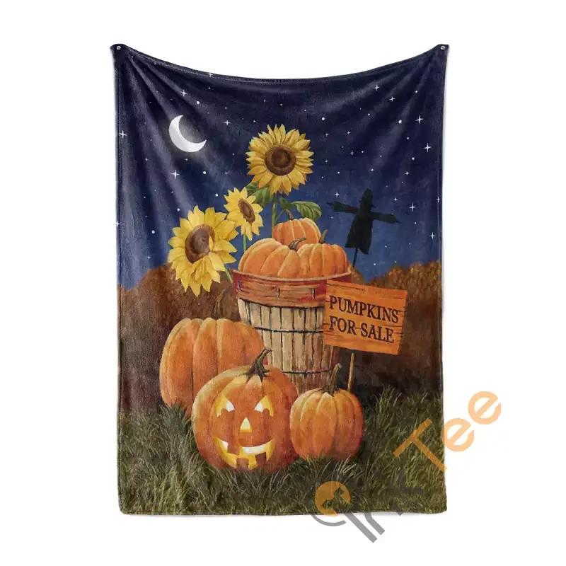 Halloween Pumpkins For Sale Sherpa Fleece Blanket Gifts for Family, for Couple