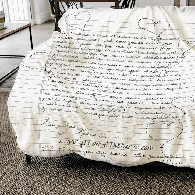 Handwriting Custom Gift Blanket for Husband, Memorial Gift for Loss of Wife