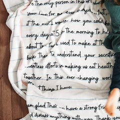 Handwriting Custom Gift Blanket for Husband, Memorial Gift for Loss of Wife