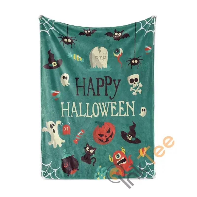 Happy Halloween Sherpa Fleece Blanket Gifts for Family, for Couple