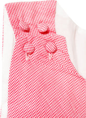 Baby Infant Toddler Boys Valentines Day Love Hearts Truck One-Piece Longall - Red Gingham - Angeline Kids