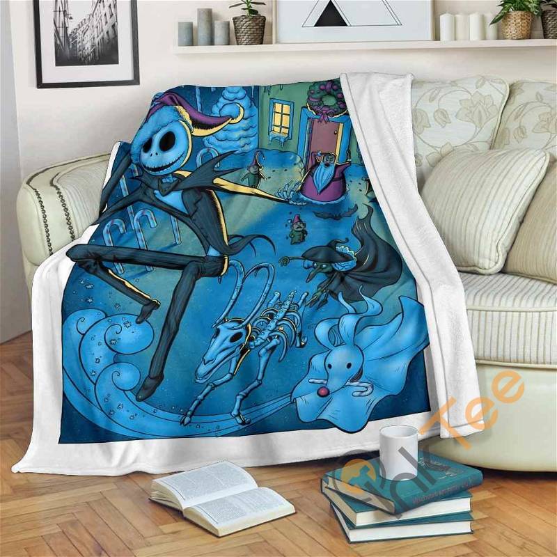 Jack and Santa Nightmare Before Christmas Sherpa Fleece Blanket Gifts for Family