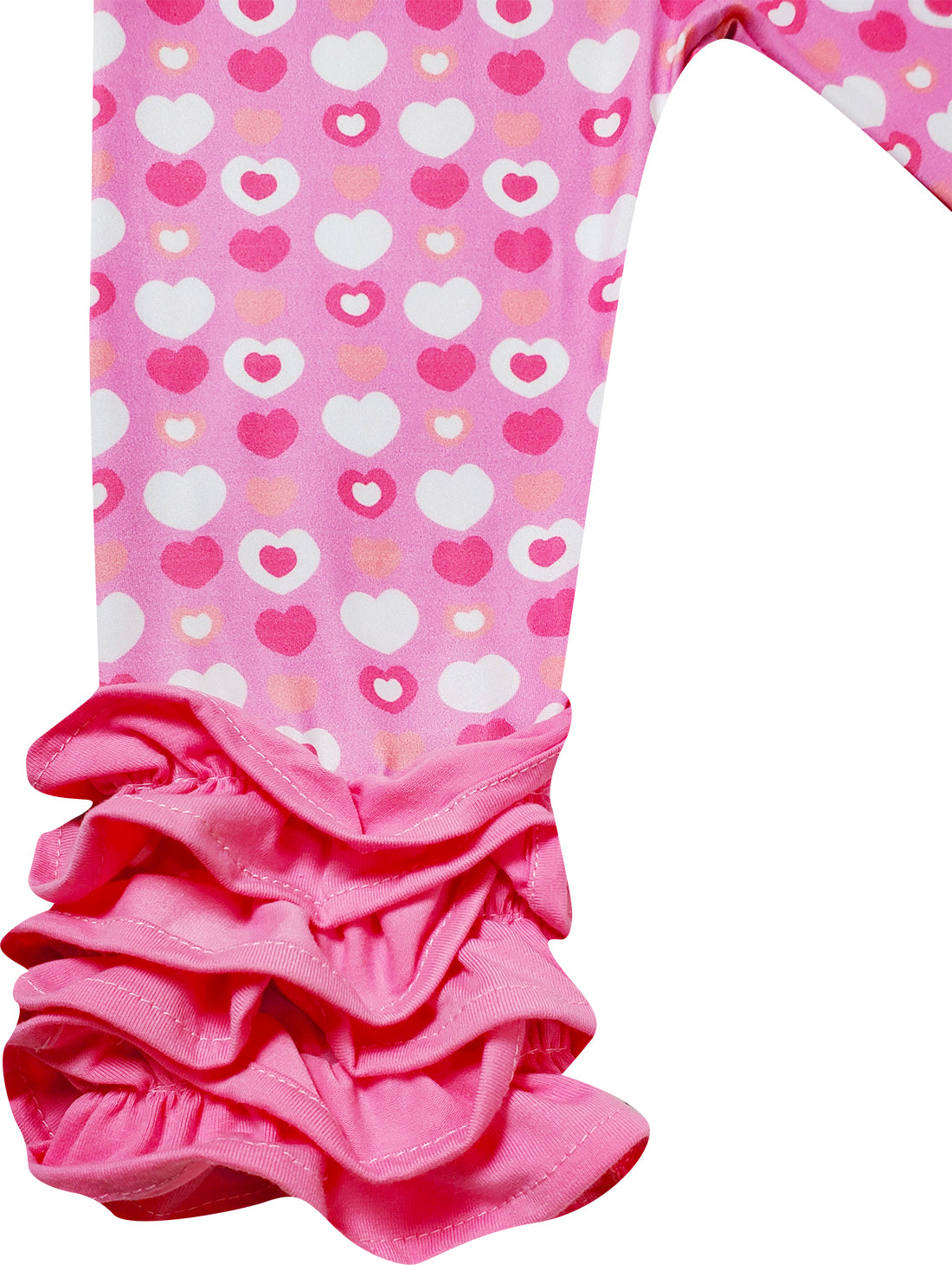 Baby Toddler Little Girls Minnie Mouse Love Hearts Ruffle Top Capri Set - Pink - Angeline Kids