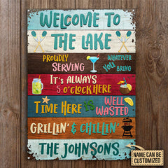 USA MADE Customized Lake House Proudly Serving Custom Classic Metal Signs