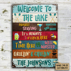 USA MADE Customized Lake House Proudly Serving Custom Classic Metal Signs