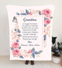 Personalized Blanket Nana We Hugged This  Floral Blanket. Grandma blanket, Mother's day gift for Mom, Grandma