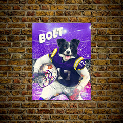 USA MADE Personalized Football League Pet Canvas| Custom 'Louisiana State Doggos' Personalized Pet Poster, Portrait Wallart