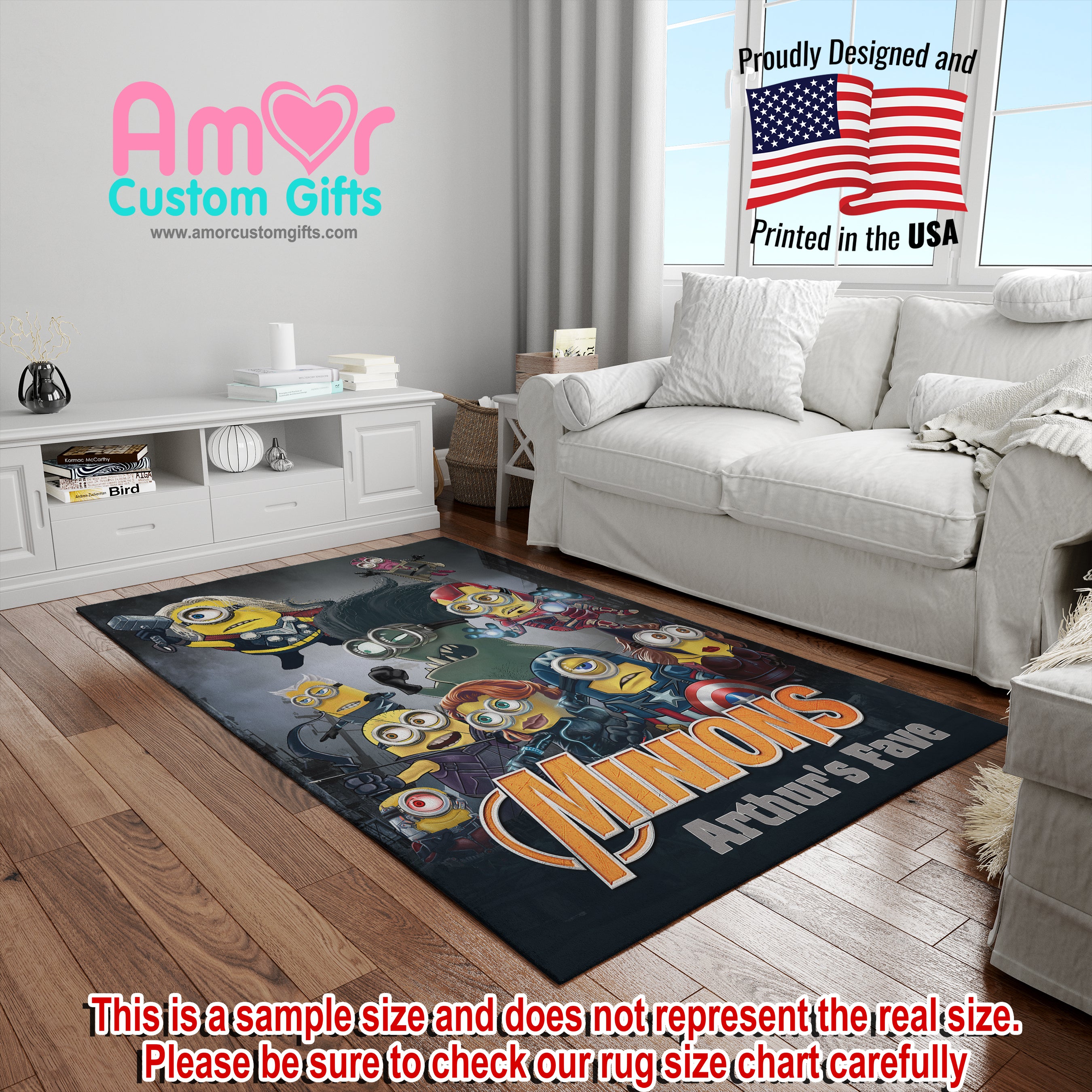 Custom Minion Battle Kids Rug, MinionPlay Mat, Personalized Baby Nursery Initial Rug, Custom Minion Carpet Playtime