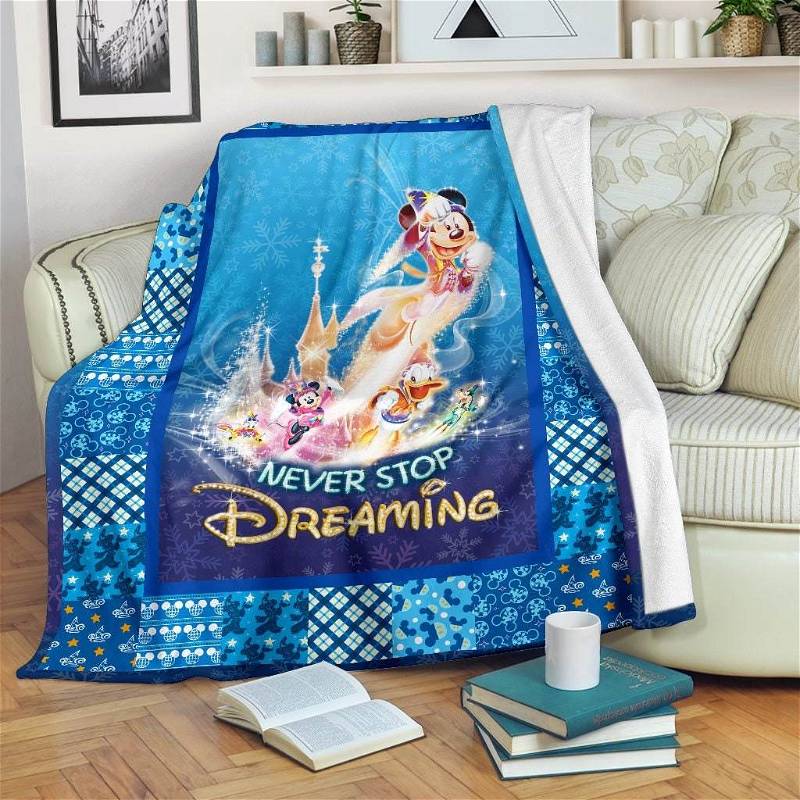 Mickey Minnie Glitter Castle Disney Inspired Bedroom Livingroom Office Home Decoration Sherpa Blanket Fleece Blanket Funny Gifts
