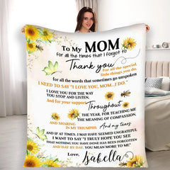 Mother's Day Gift To My Mom I Love You Customized Blanket, Gift For Mama Fleece Blanket