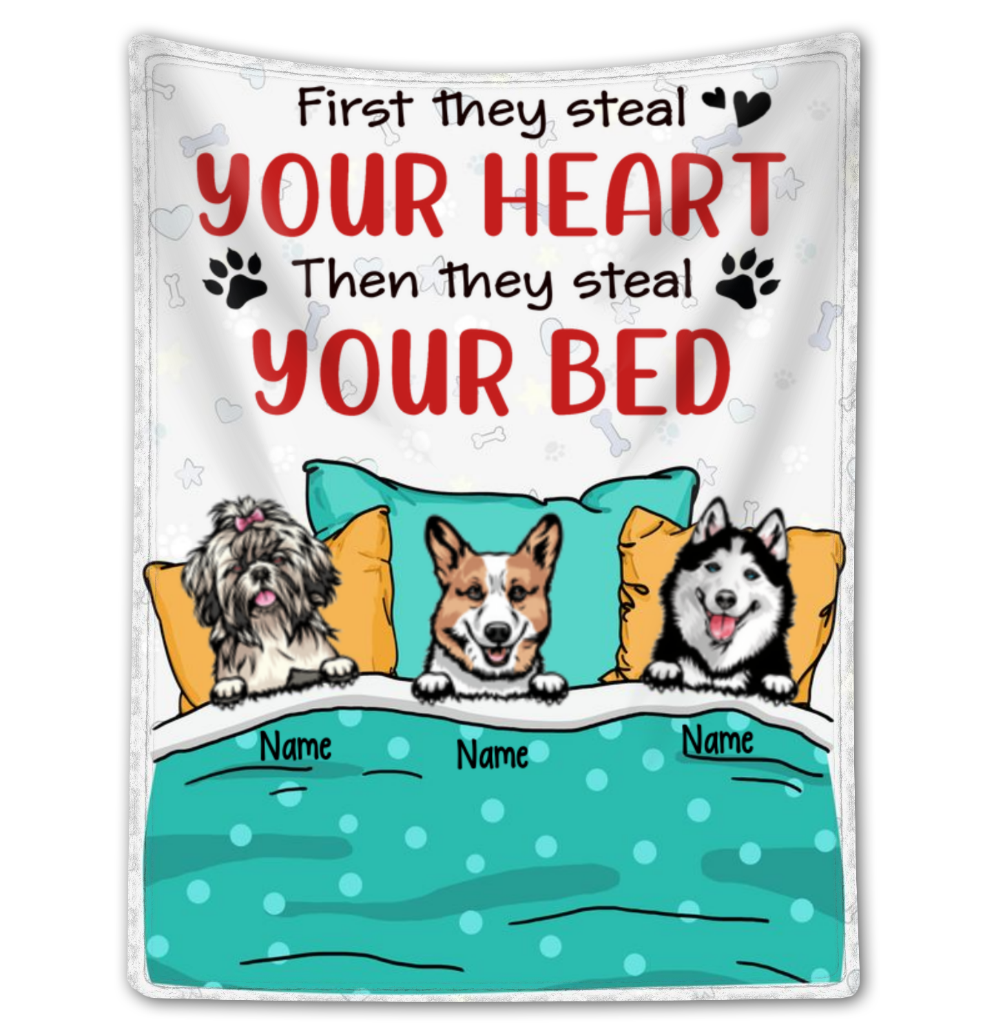 Custom Cute Dog Breed Blanket Unique Gift For Dog Lovers On Mother's Day