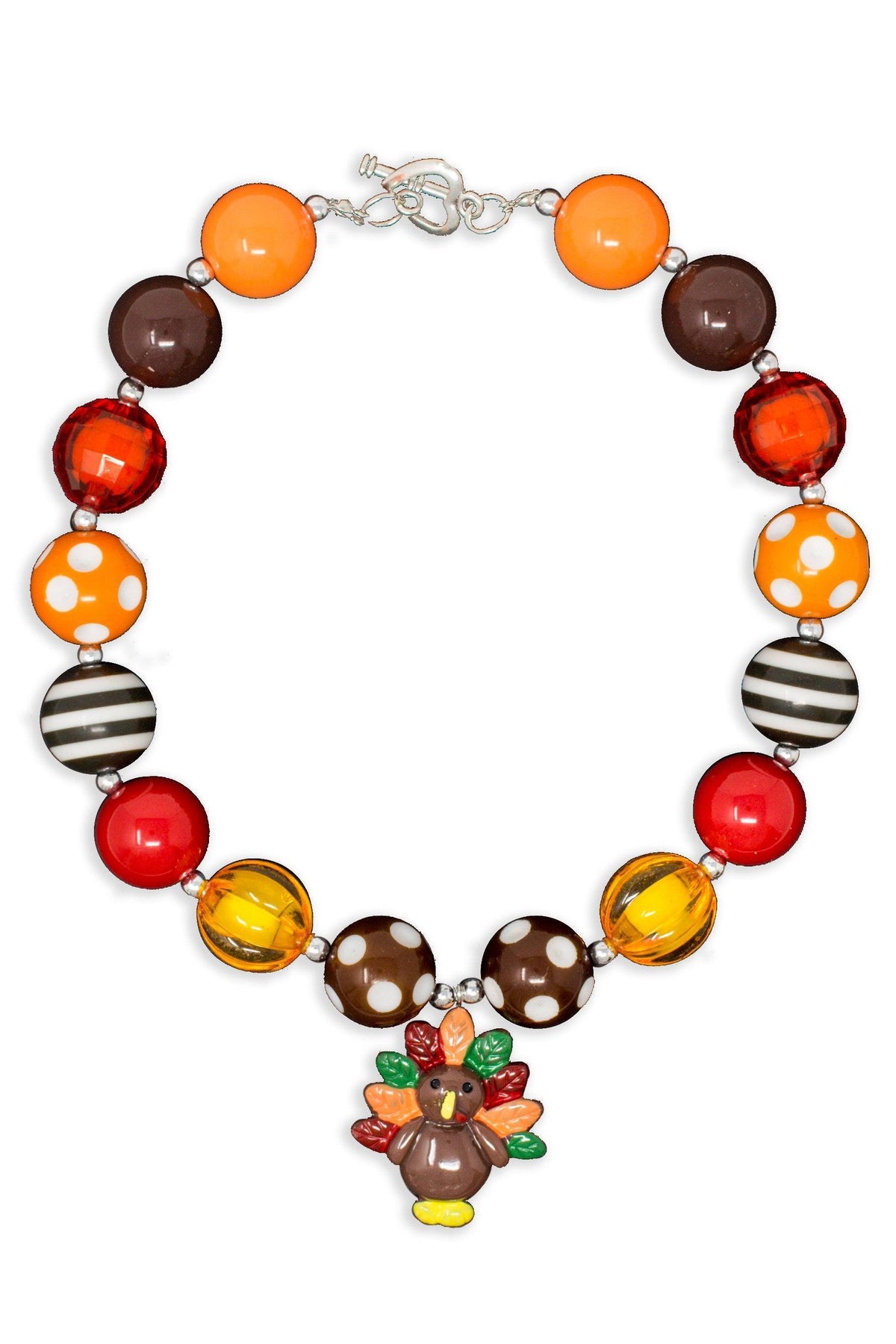 Baby Toddler Girls Thanksgiving Turkey Bubblegums Chunky Necklace Jewelry - Angeline Kids