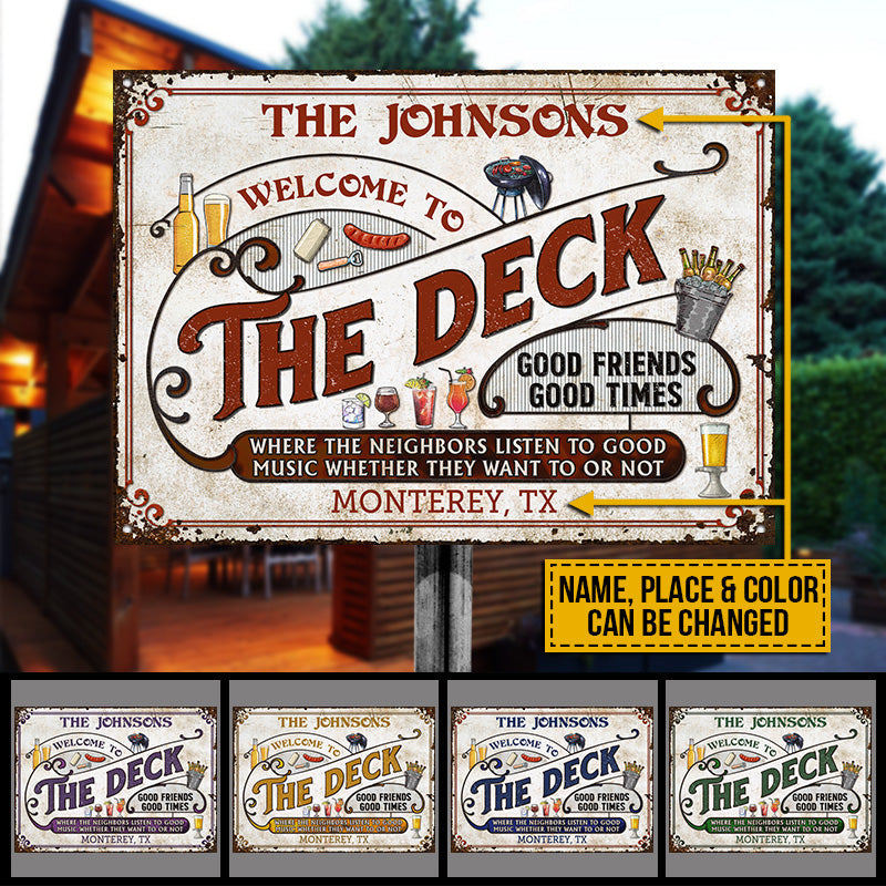 USA MADE Customized Personalized Deck Grilling Red Listen To The Good Music Color Custom Classic Metal Signs