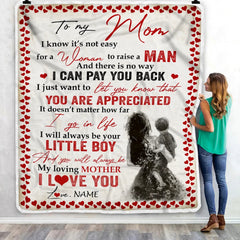 Blanket to My Mom from Daughter Printed Quilts Fleece Blankets Birthday Gift