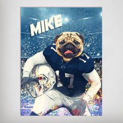 USA MADE Personalized Football League Pet Canvas| Custom 'Penn State Doggos' Personalized Pet Poster, Portrait Wallart