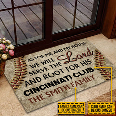 Personalized Baseball As For Me And My House Customized Doormat
