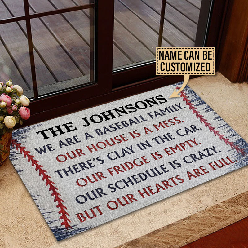 Personalized Baseball Blue Our House Is A Mess Customized Doormat