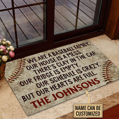 Personalized Baseball Our House Is A Mess Customized Doormat