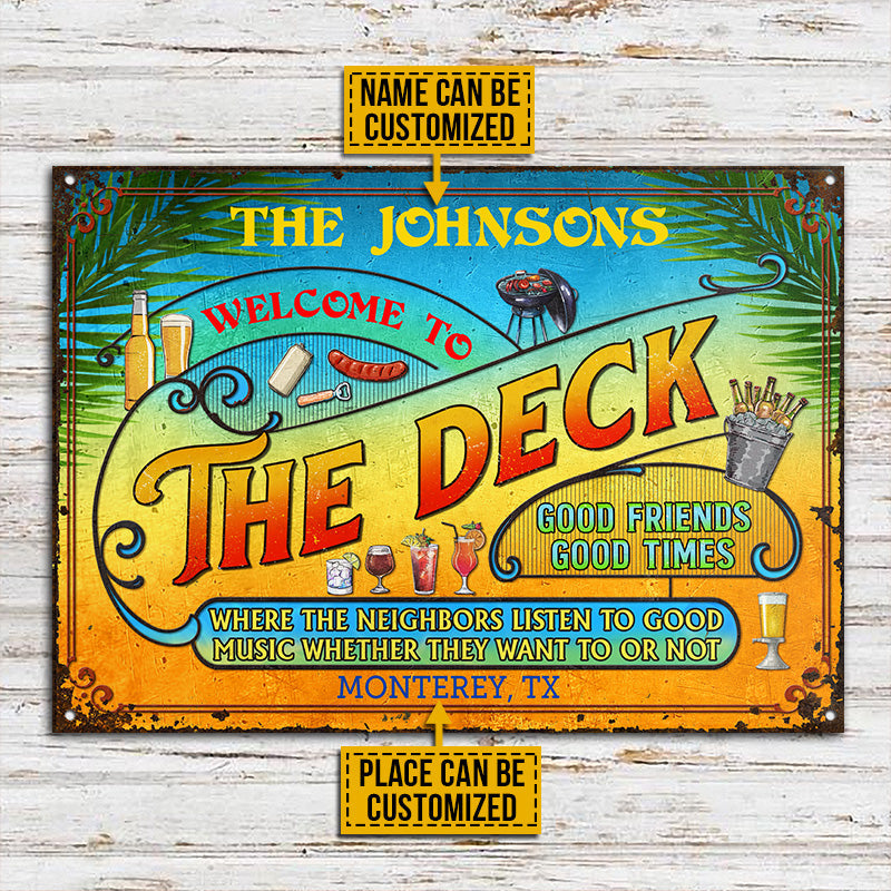 USA MADE Customized Personalized Deck Grilling Summer Listen To The Good Music Custom Classic Metal Signs