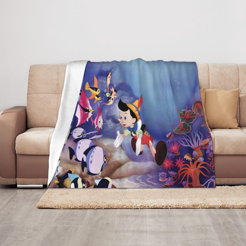 Personalized Disney Pinocchio Quilt Blanket Bedding Set for Sofa and Living Room Decor – Great Gifts for Family