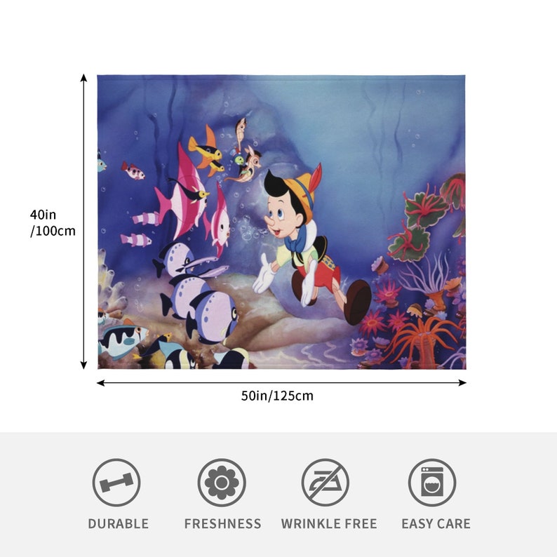 Personalized Disney Pinocchio Quilt Blanket Bedding Set for Sofa and Living Room Decor – Great Gifts for Family
