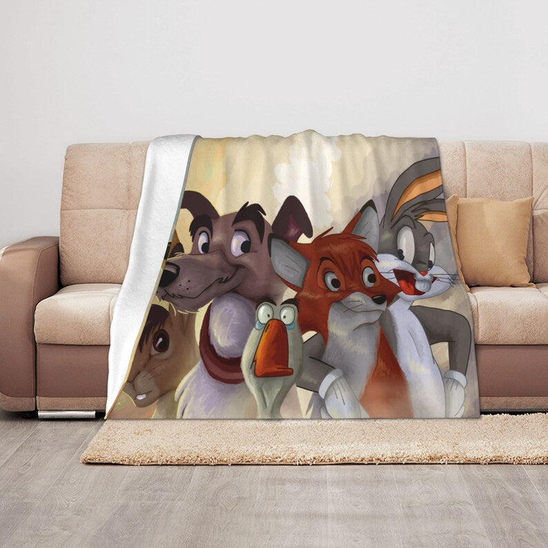 Personalized Disney The Fox and the Hound Quilt Blanket Bedding Set – Ideal for Home Decoration