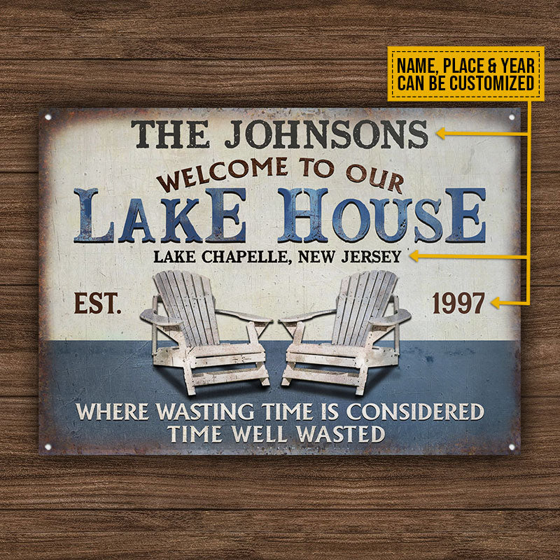 USA MADE Customized Personalized Lake Time Well Wasted Custom Classic Metal Signs
