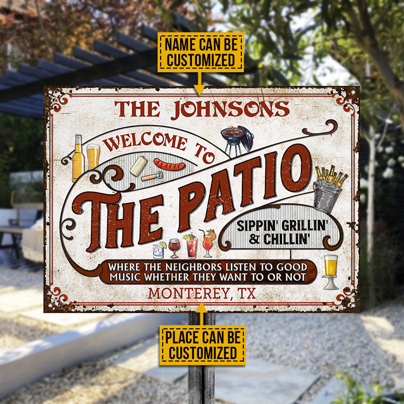 USA MADE Customized Personalized Patio Grilling Red Listen To The Good Music Sippin Custom Classic Metal Signs