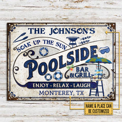USA MADE Customized Personalized Pool Bar & Grill Customized Classic Metal Signs