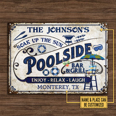 USA MADE Customized Personalized Pool Bar & Grill Customized Classic Metal Signs