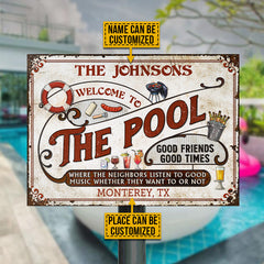 USA MADE Customized Personalized Pool Grilling Red Listen To The Good Music Custom Classic Metal Signs