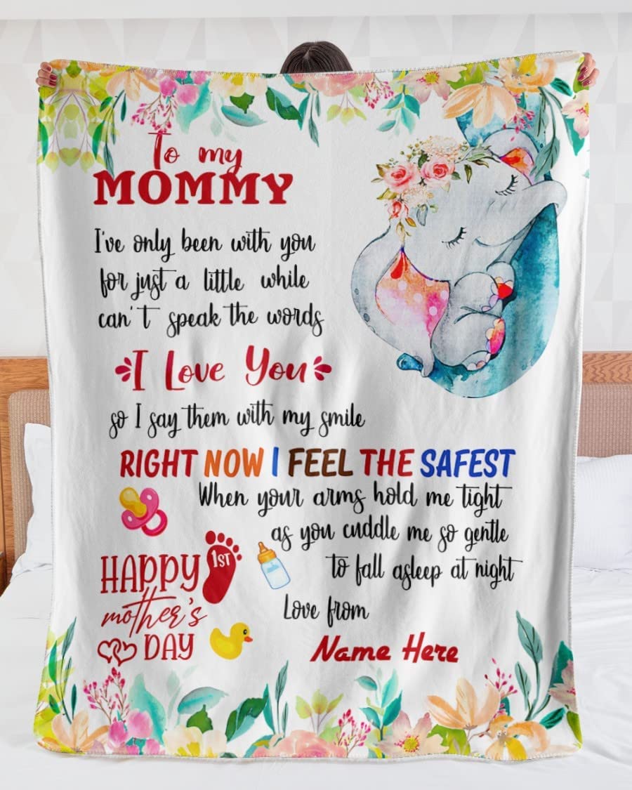 Blanket for new Mom, Personalized to My Mommy Fleece Blanket, First, Happy 1st First Time Mom Gift