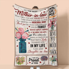 Blanket to My Mom from Daughter Printed Quilts Fleece Blankets Birthday Gift