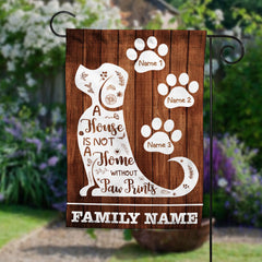 Personalized Home Paw Prints Dog Garden Flag JL67 65O58