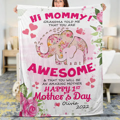 To My Mommy I Love You, Happy Mother's Day Blanket - Mother's Day Blanket