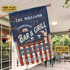 Personalized Stars & Stripes Grilling Proudly Custom Flag
