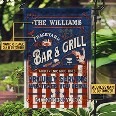 Personalized Stars & Stripes Grilling Proudly Custom Flag