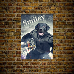 USA MADE Football League 'Las Vegas Dog' Personalized Pet Poster | Custom Pet Portrait Football Dog, Cat Canvas , Poster, Digital Download | Dog Dad Gift , Dog Mom Gift , Personalized Pet Canvas Gifts
