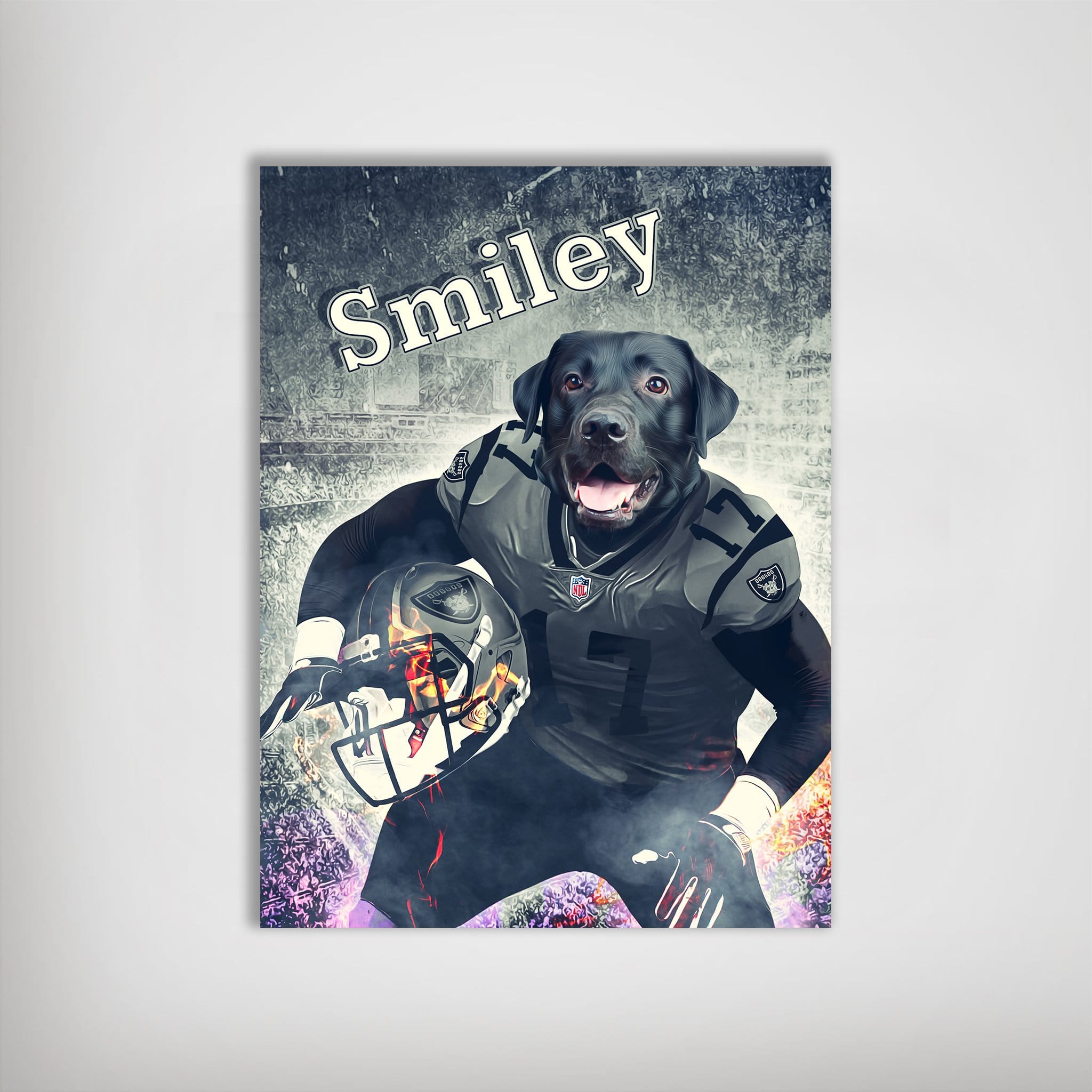 USA MADE Football League 'Las Vegas Dog' Personalized Pet Poster | Custom Pet Portrait Football Dog, Cat Canvas , Poster, Digital Download | Dog Dad Gift , Dog Mom Gift , Personalized Pet Canvas Gifts